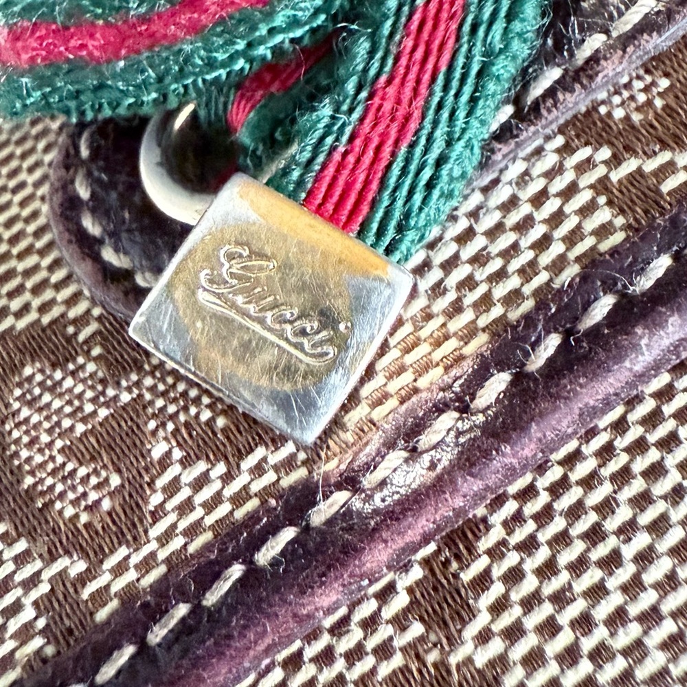 Gucci Brown and Green Patterned Accessory